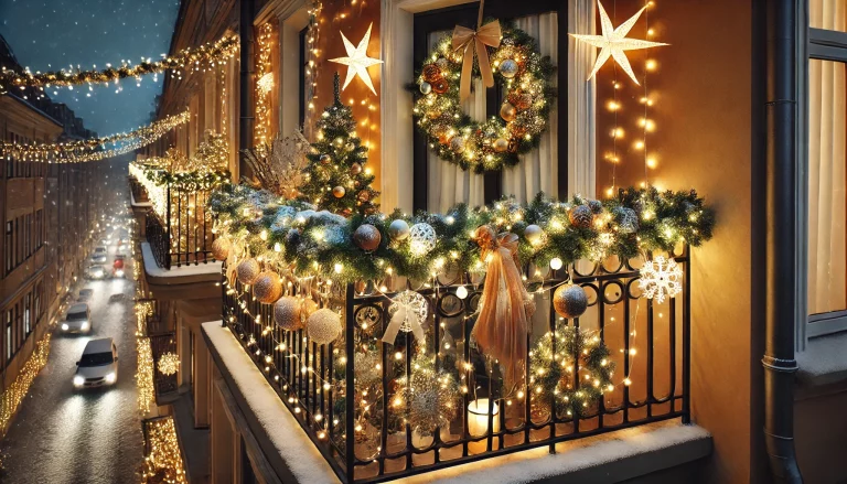 A Balcony Wonderland With Christmas Lights Decor Ideas - 01