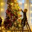 Charming White LED Snowflake String Lights Display for christmas tree