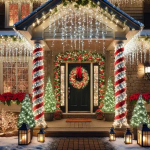 Christmas light ideas for front porch