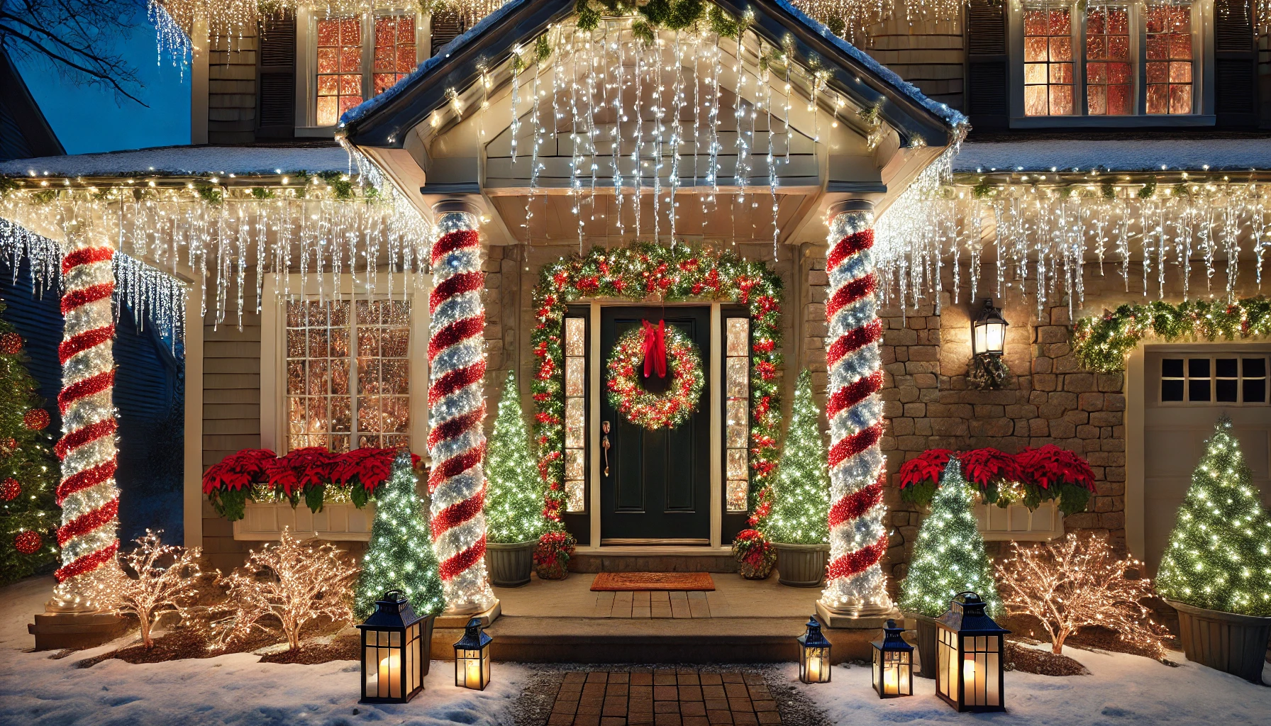 Christmas light ideas for front porch