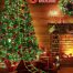 Decorative Ladder LED Christmas Lights with Santa Claus red green 10 modes