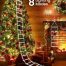 Decorative Ladder LED Christmas Lights with Santa Claus white 10 modes