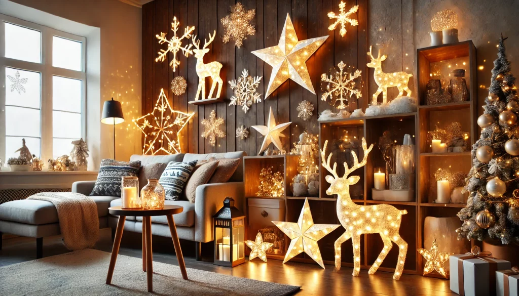 Living Room With Light-Up Decorations Ideas - 03