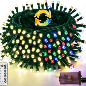 Upgraded Waterproof Christmas String Lights warm white multicolor