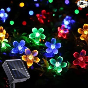 Waterproof LED Solar String Flower Lights For Outdoor